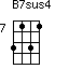 B7sus4=3131_7