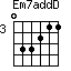 Em7addD=033211_3