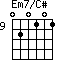 Em7/C#=020101_9