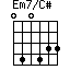 Em7/C#=040433_1