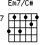 Em7/C#=313121_7