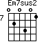 Em7sus2=020301_7