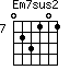 Em7sus2=023101_7