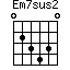 Em7sus2=023430_1