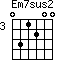Em7sus2=031200_3