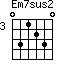 Em7sus2=031230_3