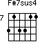 F#7sus4=313311_7