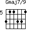 Gmaj7/9=311331_5