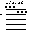 D7sus2=000111_5