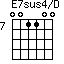 E7sus4/D=001100_7