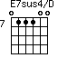 E7sus4/D=011100_7