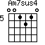 Am7sus4=001210_5