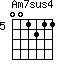 Am7sus4=001211_5
