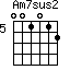 Am7sus2=001012_5