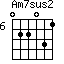Am7sus2=022031_6