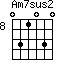 Am7sus2=031030_8