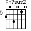 Am7sus2=203010_5