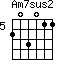 Am7sus2=203011_5