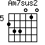 Am7sus2=233010_5