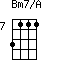 Bm7/A=3111_7