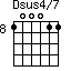 Dsus4/7=100011_8