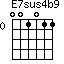 E7sus4b9=001011_0