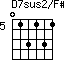 D7sus2/F#=013131_5
