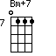 Bm+7=0111_7