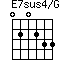 E7sus4/G=020233_1