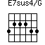 E7sus4/G=322233_1