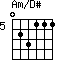 Am/D#=023111_5