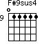F#9sus4=011111_9