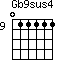 Gb9sus4=011111_9